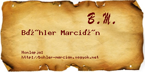 Böhler Marcián névjegykártya